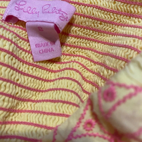 Lilly Pulitzer Felicity Starfruit Yellow Fly Away
Eyelet Strapless Dress - Picture 8 of 10